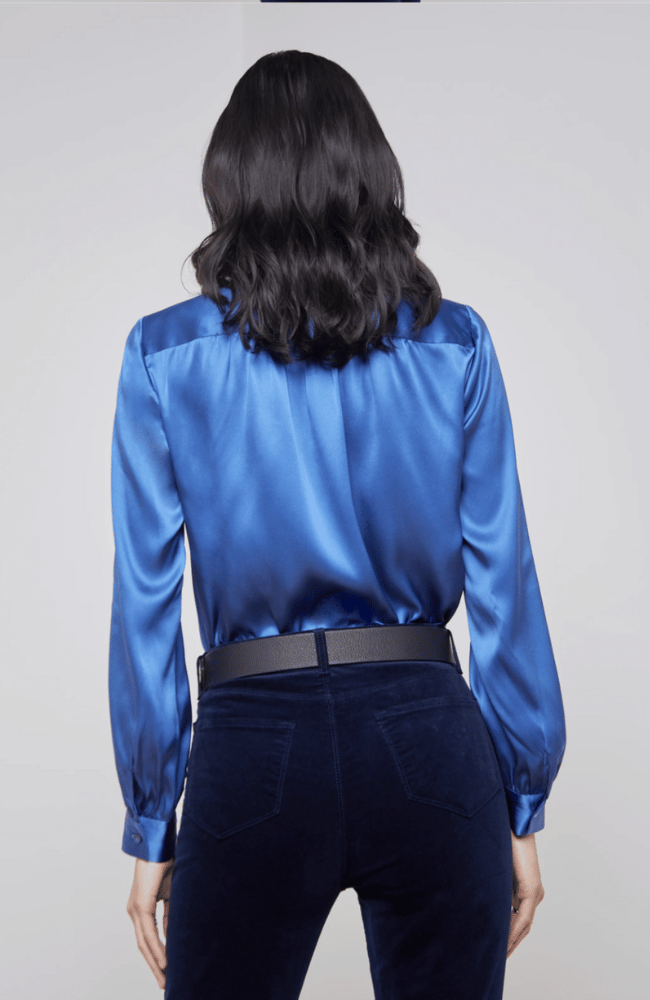 BIANCA BLOUSE in NOUVEAN NAVY-L&#39; AGENCE-FLOW by nicole