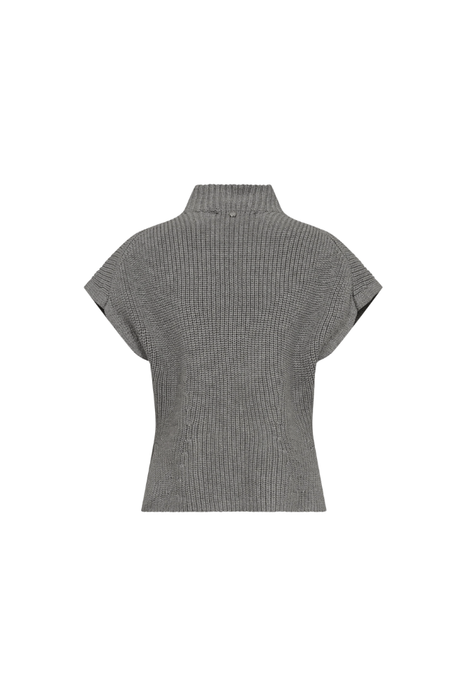 BIOLA BINE KNIT VEST in GREY MELANGE-MOS MOSH-FLOW by nicole