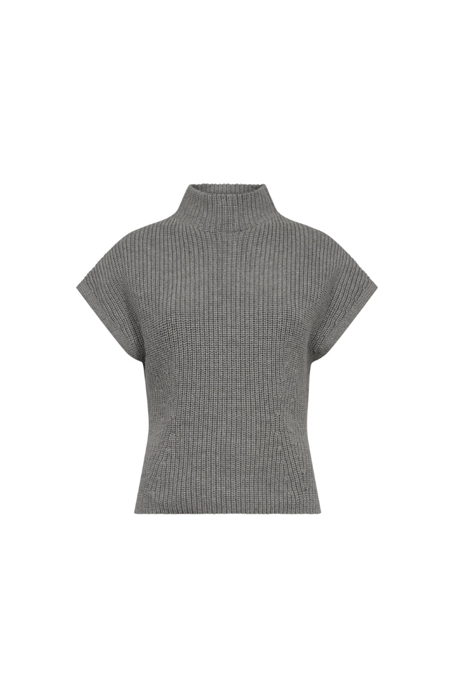 BIOLA BINE KNIT VEST in GREY MELANGE-MOS MOSH-FLOW by nicole