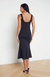 BISOUS FLARED MIDI DRESS in MIDNIGHT-L' AGENCE-FLOW by nicole