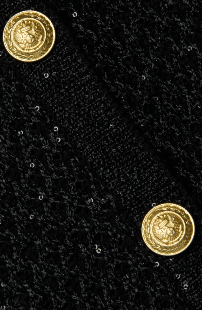 BLANCA SEQUIN CARDIGAN in BLACK GUNMETAL GOLD-L'AGENCE-FLOW by nicole