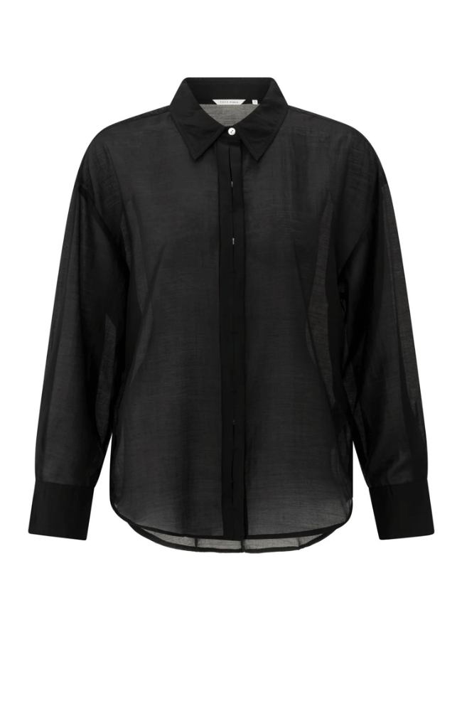 BLOUSE WITH PLACKET DETAIL in PHANTOM-YAYA-FLOW by nicole