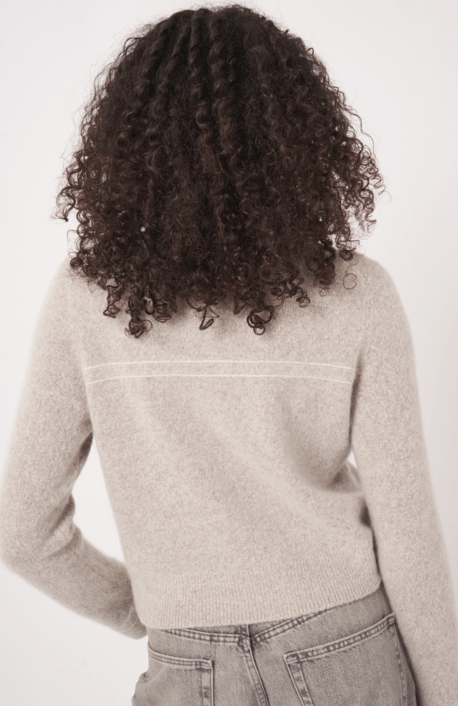 BUTTON CARDIGAN WITH CONTRAST STITCHING in HAZEL-REPEAT-FLOW by nicole