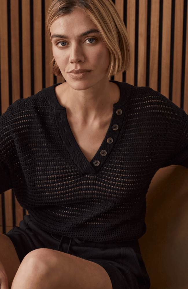 CALLIE KNIT TOP in BLACK-Varley-FLOW by nicole