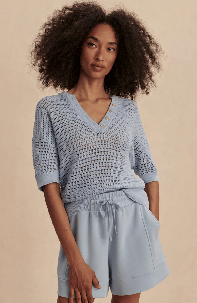 CALLIE KNIT TOP in CASHMERE BLUE-Varley-FLOW by nicole