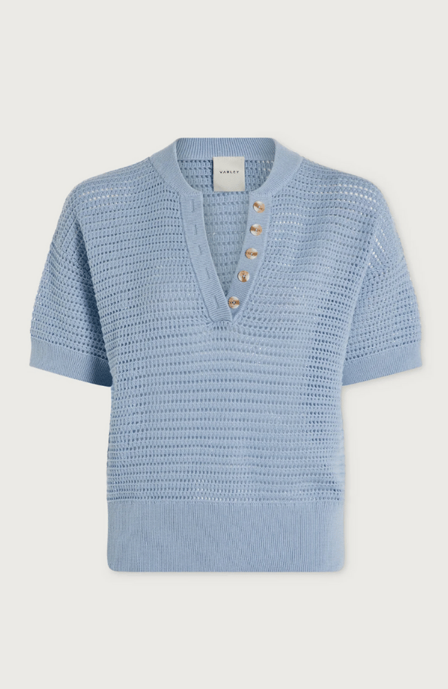 CALLIE KNIT TOP in CASHMERE BLUE-Varley-FLOW by nicole