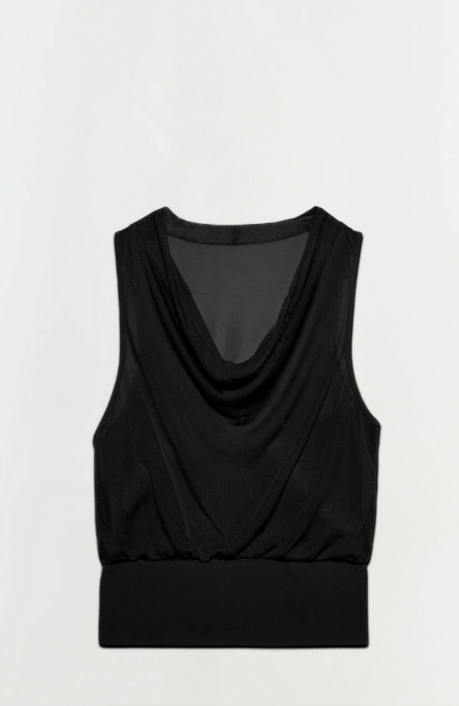 CARMINA COWL TANK in BLACK-SIMKHAI-FLOW by nicole
