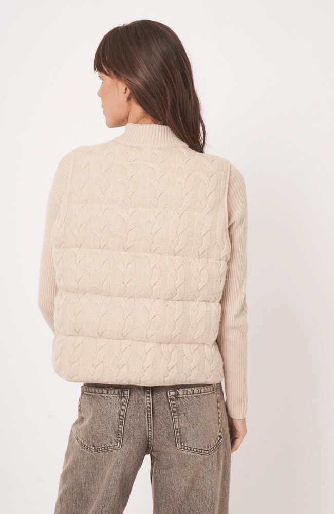 CASHMERE KNITTED DOWN VEST in NATURAL-REPEAT-FLOW by nicole