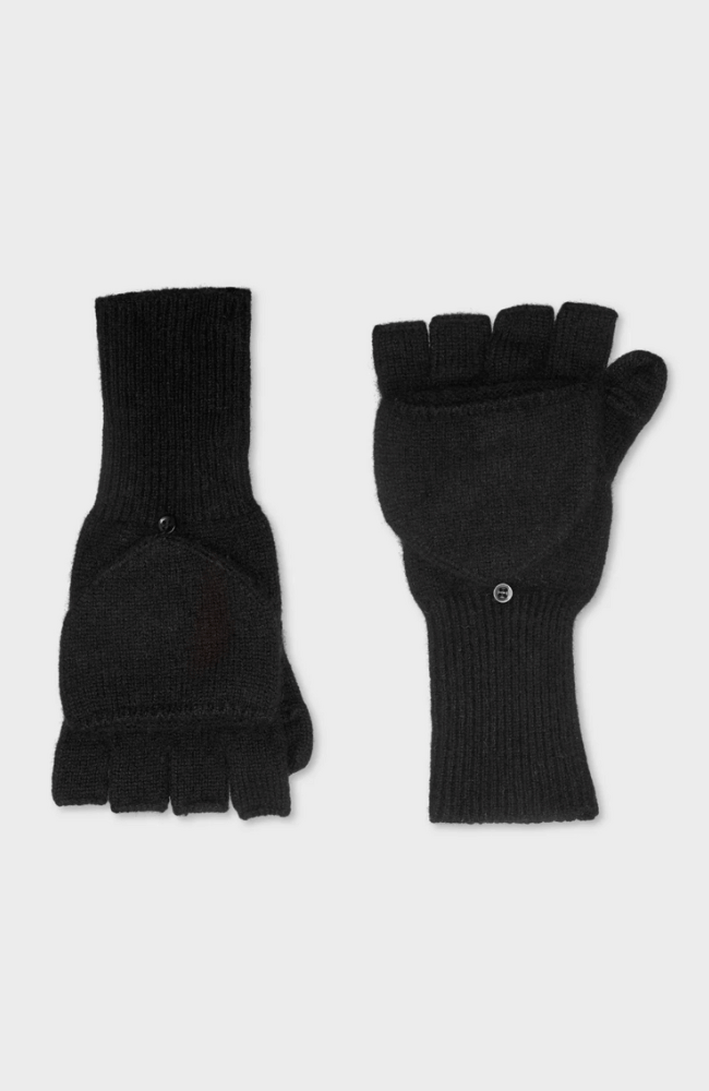 CASHMERE POP TOP GLOVE BLACK-WHITE + WARREN-FLOW by nicole