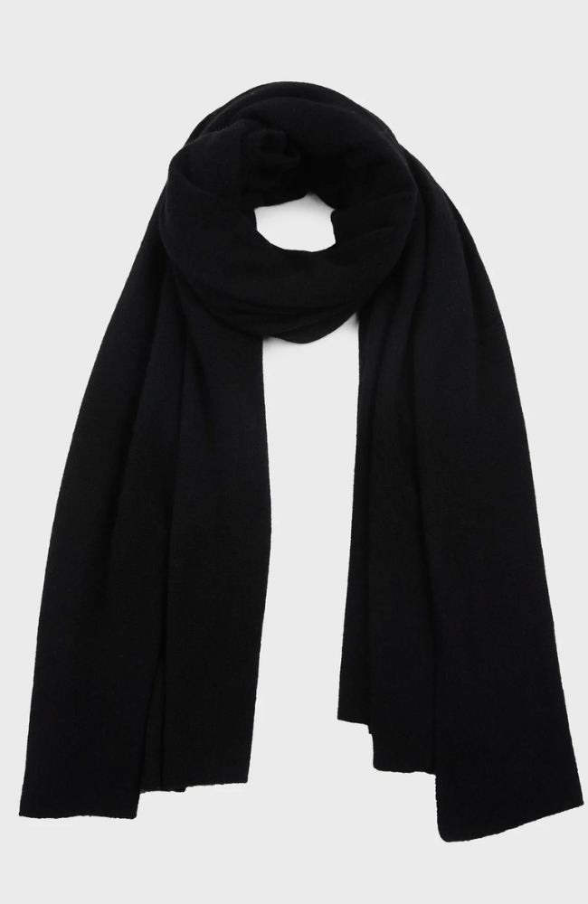 CASHMERE TRAVEL WRAP - BLACK-WHITE + WARREN-FLOW by nicole