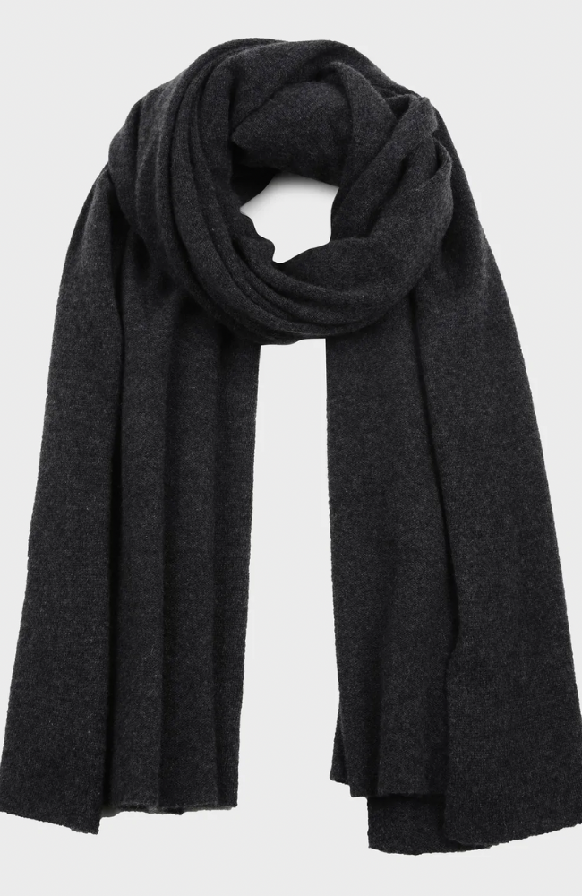 CASHMERE TRAVEL WRAP - CHARCOAL HEATHER-WHITE + WARREN-FLOW by nicole