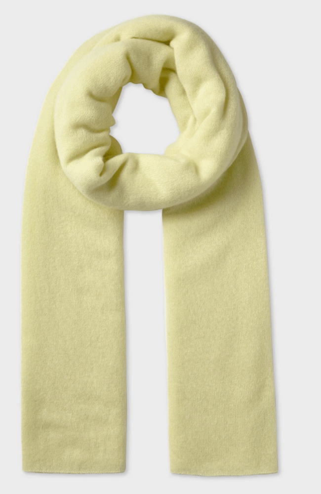 CASHMERE TRAVEL WRAP CHARTREUSE-WHITE + WARREN-FLOW by nicole