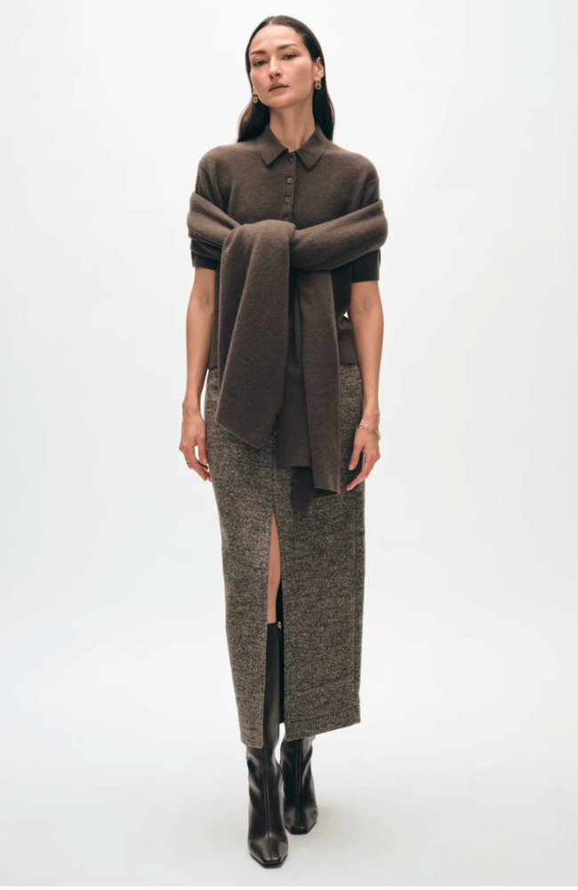 CASHMERE TRAVEL WRAP - DEEP MOSS-WHITE and WARREN-FLOW by nicole