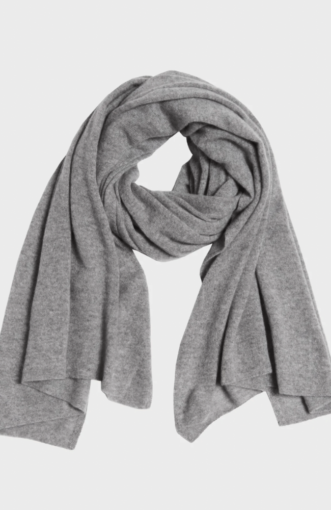 CASHMERE TRAVEL WRAP - GREY HEATHER-WHITE + WARREN-FLOW by nicole
