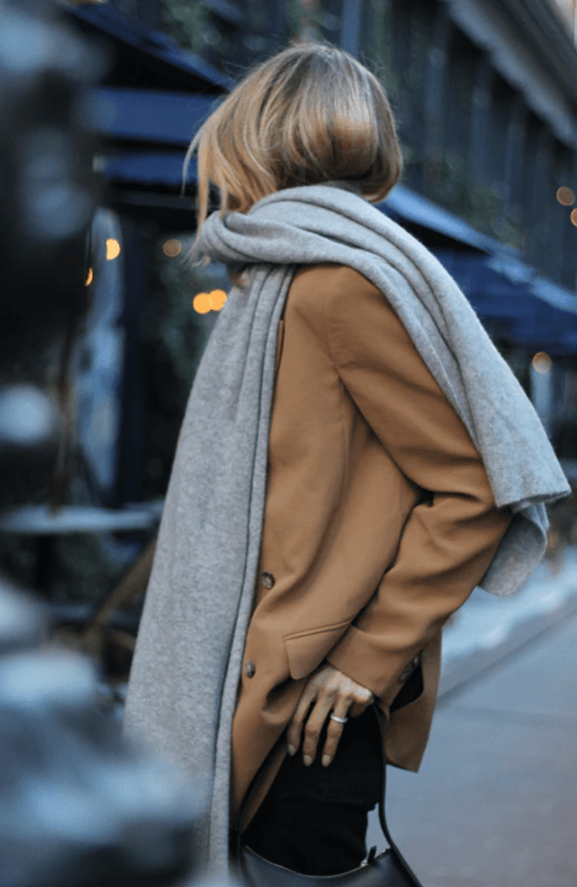 CASHMERE TRAVEL WRAP - GREY HEATHER-WHITE and WARREN-FLOW by nicole