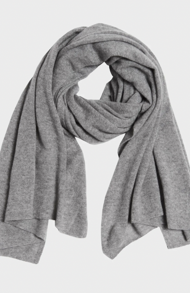 CASHMERE TRAVEL WRAP MISTY GREY HEATHER-WHITE + WARREN-FLOW by nicole