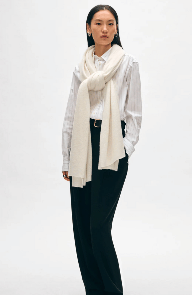 CASHMERE TRAVEL WRAP - SOFT WHITE-WHITE + WARREN-FLOW by nicole