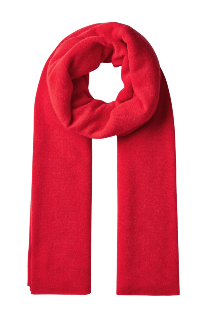 CASHMERE TRAVEL WRAP in BRIGHT SCARLET-WHITE + WARREN-FLOW by nicole