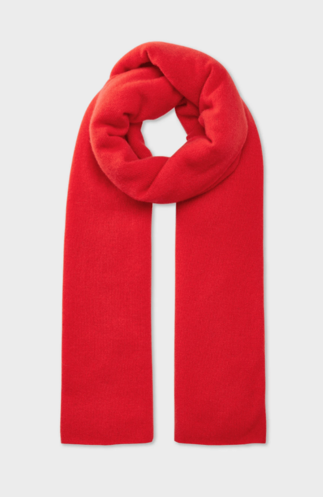 CASHMERE TRAVEL WRAP in FRENCH RED-WHITE and WARREN-FLOW by nicole