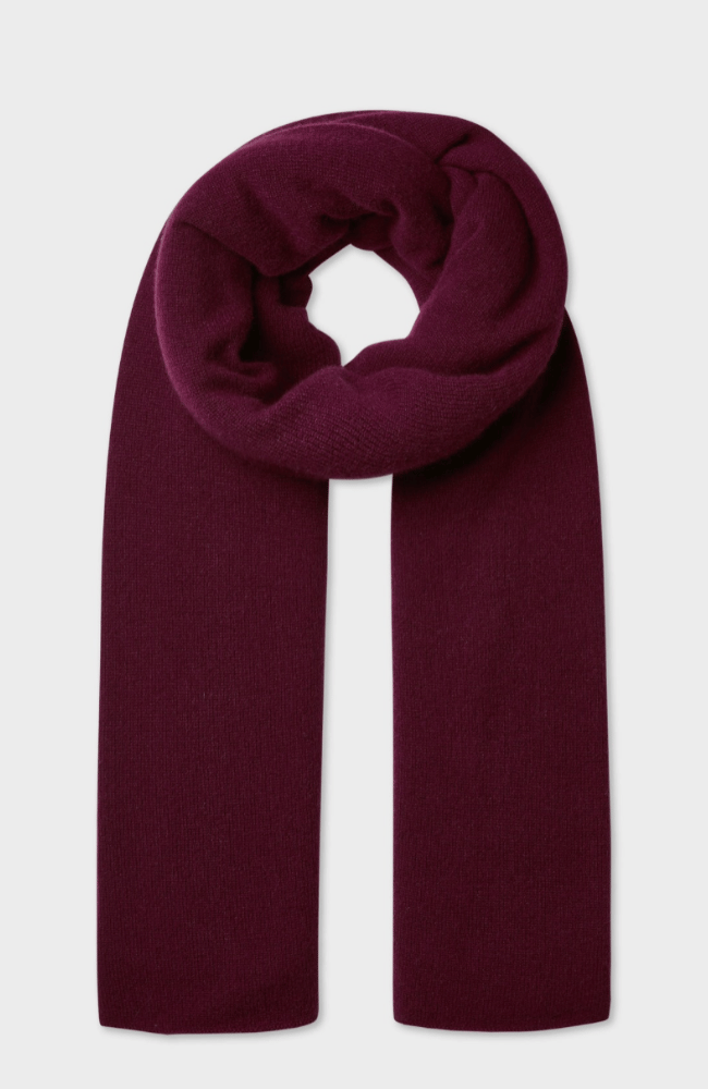 CASHMERE TRAVEL WRAP in SANGRIA-WHITE + WARREN-FLOW by nicole