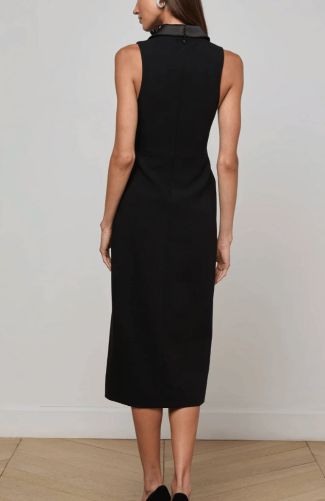 CATHERINE MIDI DRESS in BLACK-L&#39;AGENCE-FLOW by nicole