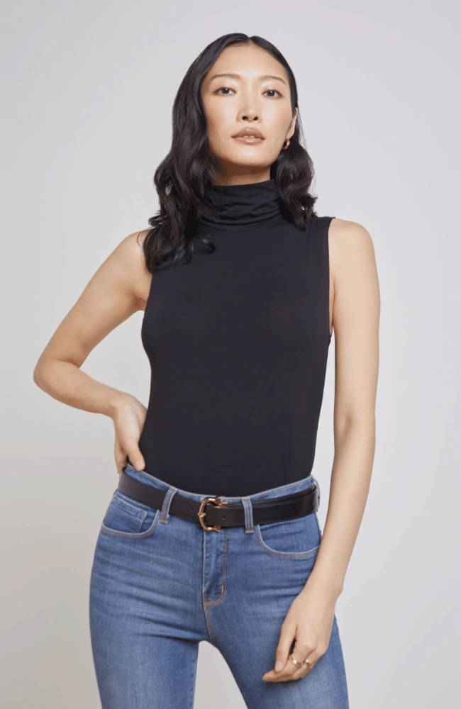 CECI SLEEVELESS TURTLENECK in BLACK-L&#39; AGENCE-FLOW by nicole