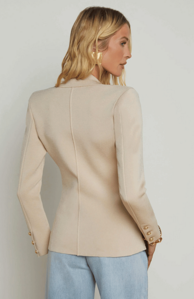 CHAMBERLAIN KNIT BLAZER in IVORY-L&#39;AGENCE-FLOW by nicole