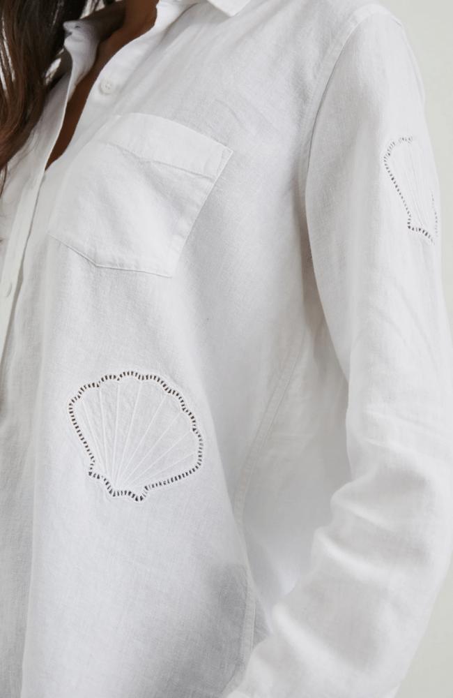 CHARLI SHIRT - WHITE EYELET SHELLS-RAILS-FLOW by nicole