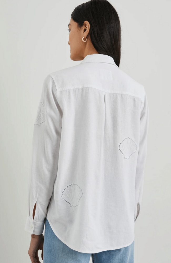 CHARLI SHIRT - WHITE EYELET SHELLS-RAILS-FLOW by nicole