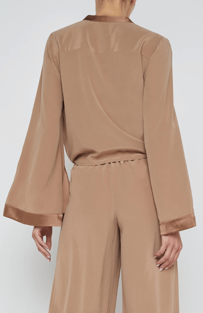 CHARLIZE BELL SLV BLOUSE CHOCOLATE MALT-L'AGENCE-FLOW by nicole