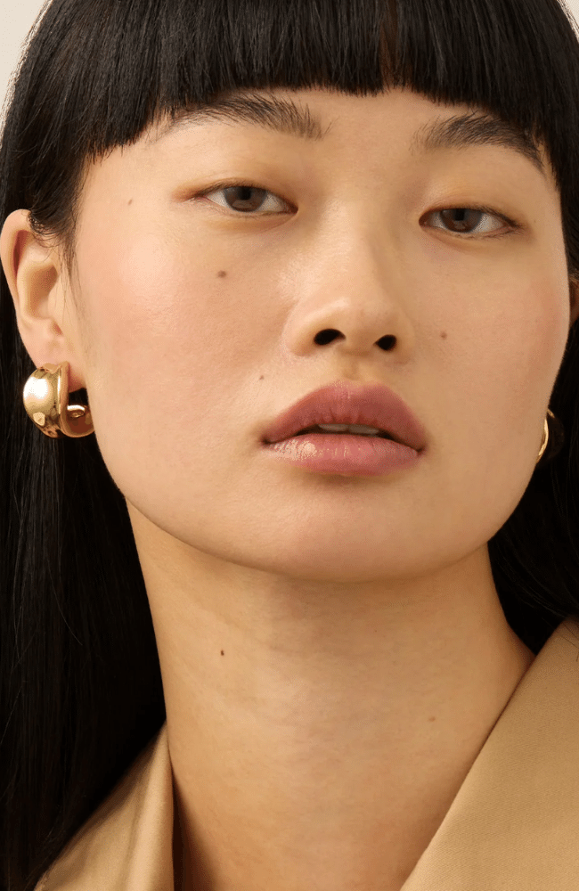 CHUNKY DOUNE HOOP EARRINGS - GOLD-JENNY BIRD-FLOW by nicole