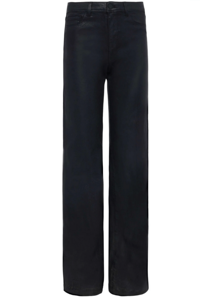 CLAYTON WIDE LEG in BLACK COATED-L&#39;AGENCE-FLOW by nicole