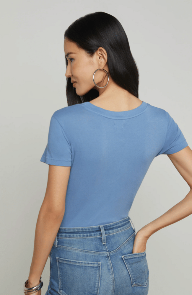 CORY SCOOPNECK COTTON TEE - HARBOR BLUE-L&#39; AGENCE-FLOW by nicole