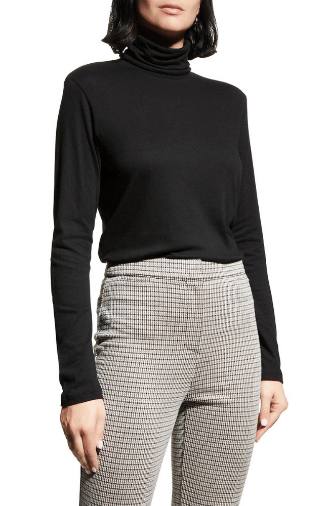 COTTON CASHMERE L/S TURTLENECK BLACK-MAJESTIC FILATURES-FLOW by nicole