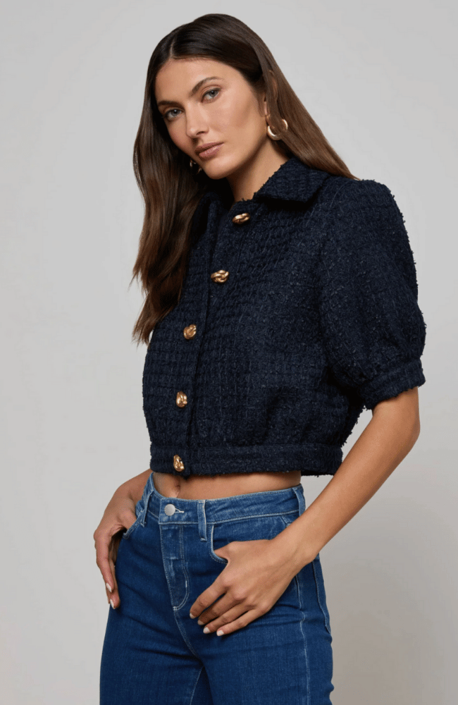 COVE CROP JACKET in MIDNIGHT-L'AGENCE-FLOW by nicole