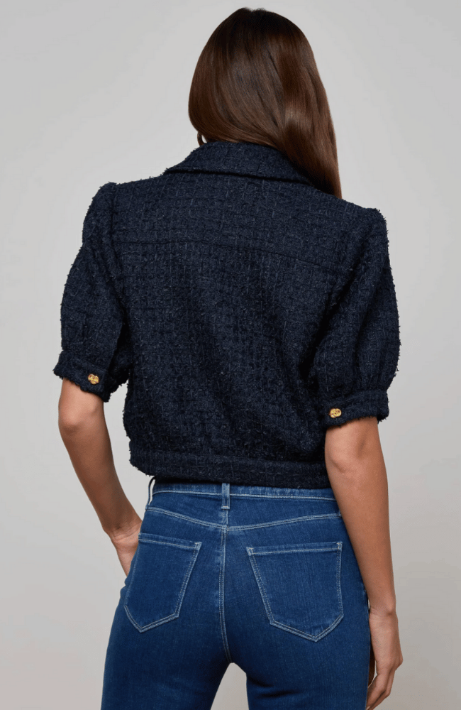 COVE CROP JACKET in MIDNIGHT-L&#39;AGENCE-FLOW by nicole