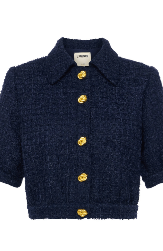 COVE CROP JACKET in MIDNIGHT-L&#39;AGENCE-FLOW by nicole