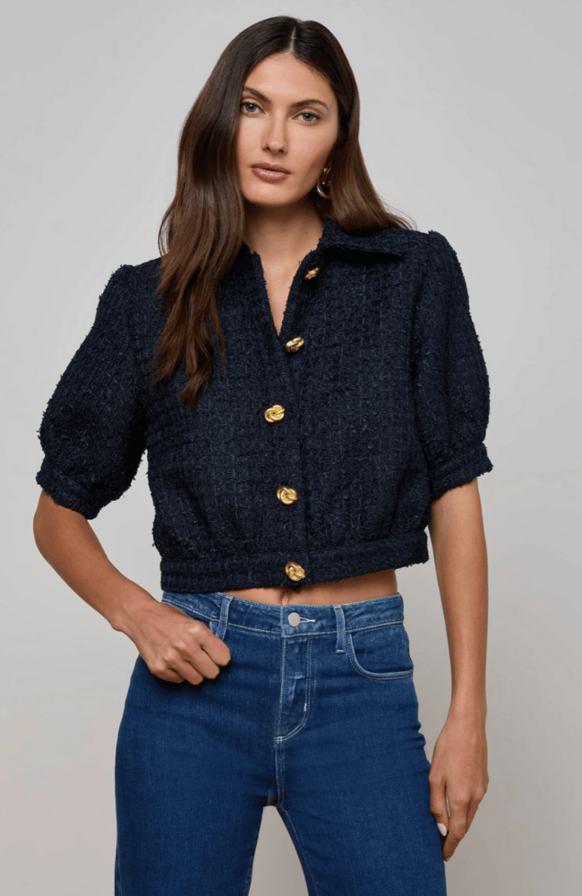 COVE CROP JACKET in MIDNIGHT-L'AGENCE-FLOW by nicole