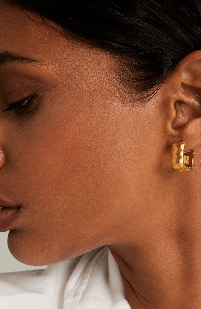 NOMAD SQUARE HUGGIE HOOP EARRINGS-DEAN DAVIDSON-FLOW BY NICOLE CANADA