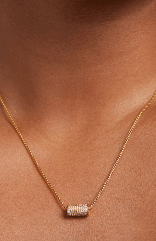PETIT PAVE MINI TUBE NECKLACE in GOLD-DEAN DAVIDSON-FLOW BY NICOLE CANADA