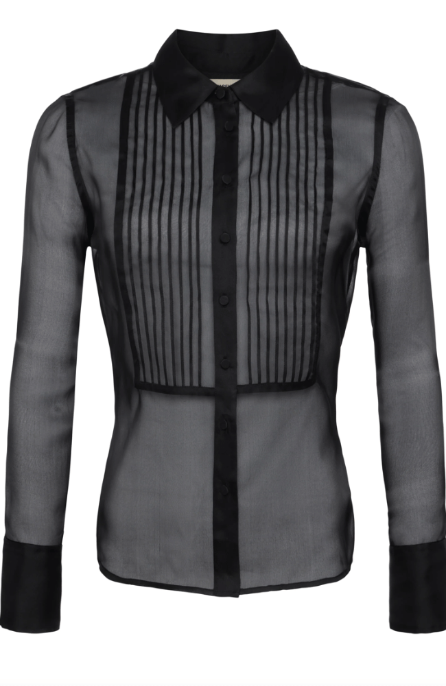 DIVYA SILK TUXEDO SHIRT-L&#39; AGENCE-FLOW by nicole