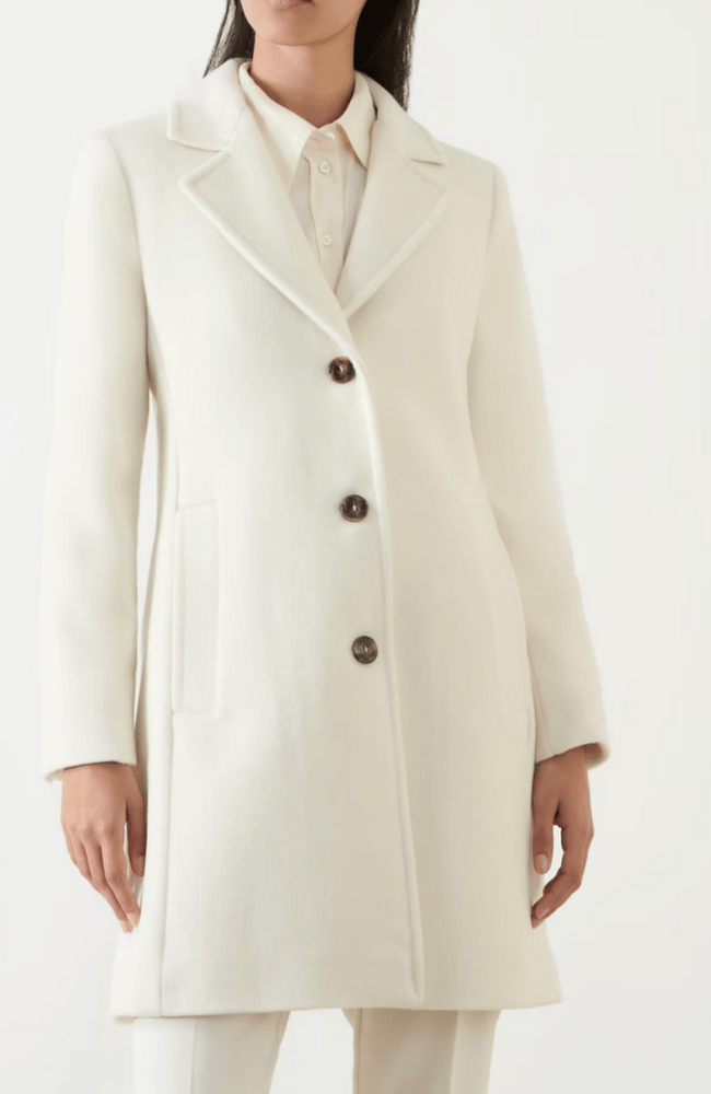 DIXI SINGLE BREASTED COAT in WOOL WHITE-MARELLA by MAX MARA-FLOW by nicole