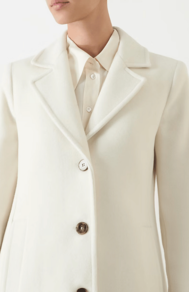 DIXI SINGLE BREASTED COAT in WOOL WHITE-MARELLA by MAX MARA-FLOW by nicole