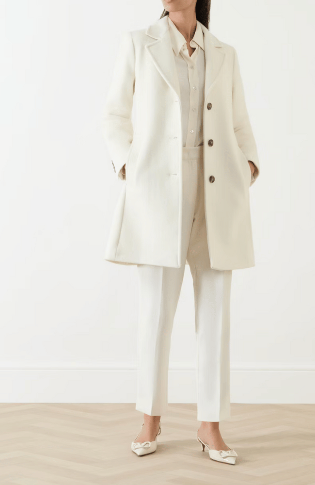 DIXI SINGLE BREASTED COAT in WOOL WHITE-MARELLA by MAX MARA-FLOW by nicole