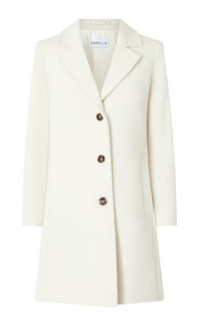 DIXI SINGLE BREASTED COAT in WOOL WHITE-MARELLA by MAX MARA-FLOW by nicole