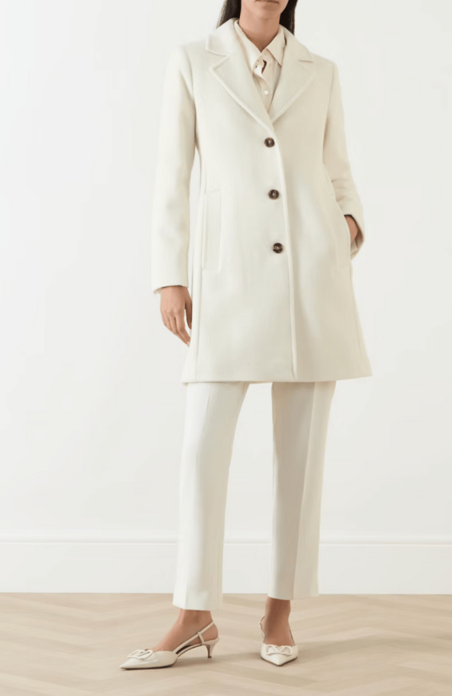 DIXI SINGLE BREASTED COAT in WOOL WHITE-MARELLA by MAX MARA-FLOW by nicole