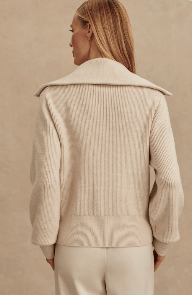 ENRICO ZIP-THROUGH KNIT JACKET in SILVER BIRCH-Varley-FLOW by nicole