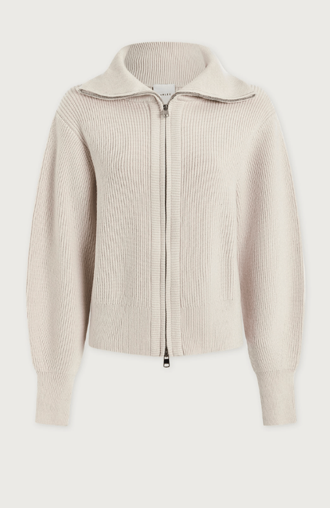 ENRICO ZIP-THROUGH KNIT JACKET in SILVER BIRCH-Varley-FLOW by nicole
