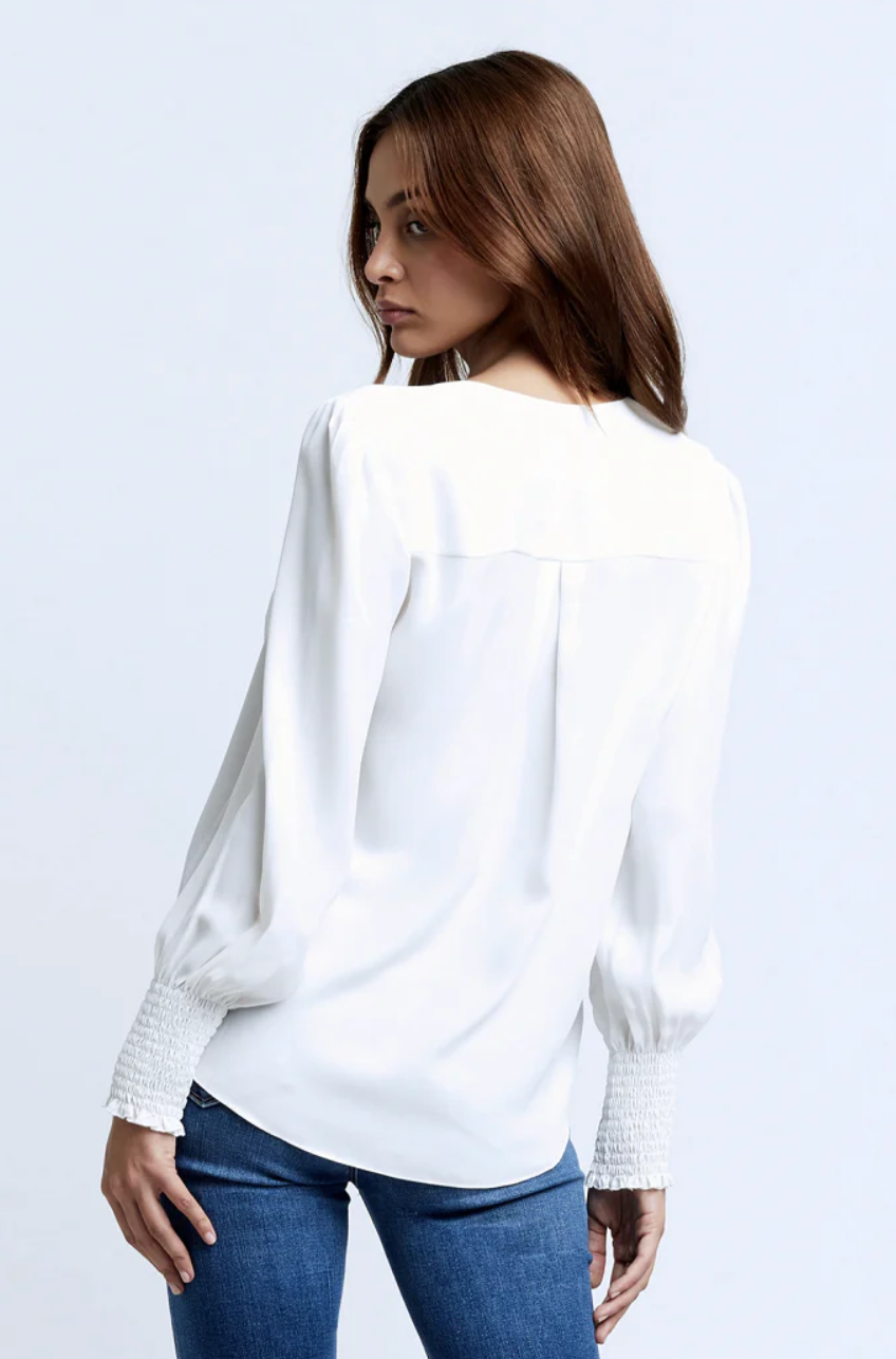 ENZO BLOUSE in IVORY-L&#39; AGENCE-FLOW by nicole