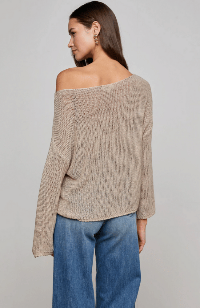 ETHAN PULLOVER KNIT in TAUPE-L&#39;AGENCE-FLOW by nicole